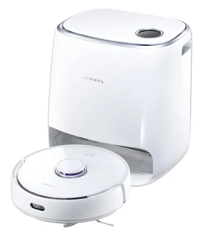 NARWAL - Freo Saugroboter mit Wischfunktion und automatischer Dockingstation (Freo-Modus und DirtSense-Schmutzerkennung, rotierende Mopps, Edge-Swing