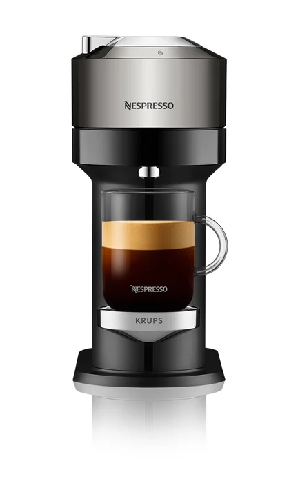 Nespresso - Krups Vertuo Next Kaffeekapselmaschine, 1,1 L Wassertank, Kapselerkennung durch Barcode, 6 Tassengrößen, Power-Off Funktion, 54% aus recyceltem