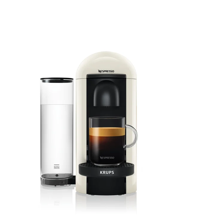 Nespresso - Krups Vertuo Plus Kaffeekapselmaschine, automatische Kapselerkennung, Vertuo Maschine mit 1,1 l Wassertank, 5 Tassengrößen, weiß, XN9031