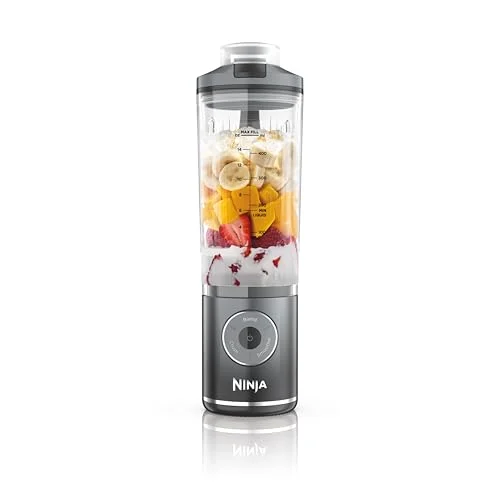 Ninja - Blast Max Tragbarer Mixer/Blender/Smoothie Maker, 570 ml, wiederaufladbar, Mixbecher & auslaufsicherer Deckel, 3 Funktionen, Smoothies, Proteinshakes,