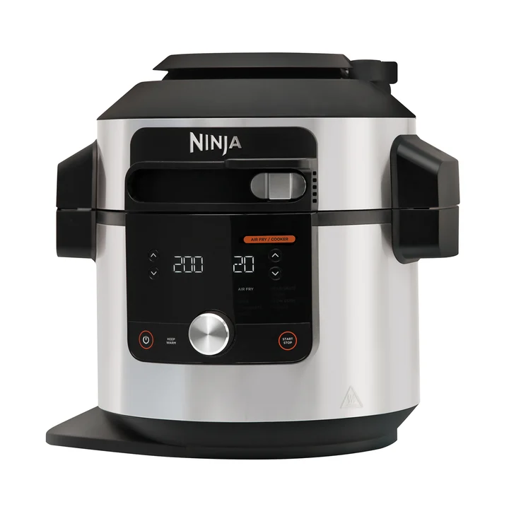 Ninja - Foodi MAX Multikocher mit SmartLid, 7,5L, 12-in-1 Multicooker, Pressure Cooker Schnellkochen, Airfryer Heißluftfrittieren, Slow Cooker Langsamkochen,