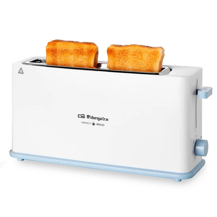 Orbegozo - TO 4014 Langschlitz-Toaster, 7 Bräunungsstufen, Kalt-Touch-Gehäuse, Krümelschublade, Brötchenwärme, Schnellstopp, 850 W