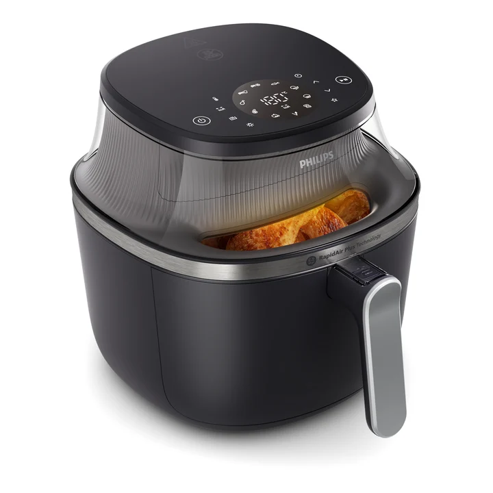 Philips - Airfryer 3000 Series – Premium 6.2 L Heißluftfritteuse mit Sichtfenster, RapidAir Plus Technologie, 90% weniger Fett, leicht zu reinigen, Touchscreen,