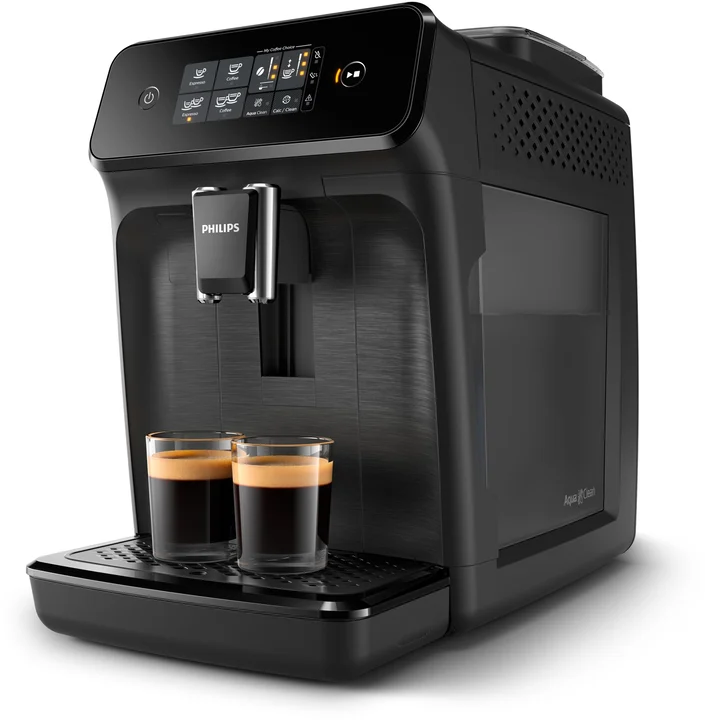 Philips Kaffeevollautomat 1200 Series, 2 Kaffeespezialitäten, Schwarz (EP1200/00)