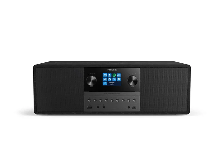 Philips - Mikro-Musiksystem TAM6805 50W All-in-One mit Internetradio, Bluetooth, Spotify Connect, USB, CD-Player, DAB+, FM, Bassreflex-Lautsprecher – Kompaktes
