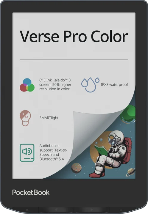 Pocketbook - Verse Pro Color E-Reader 6" Táctil ?Lector Ebooks Resistente al Agua Audio Libros Azul