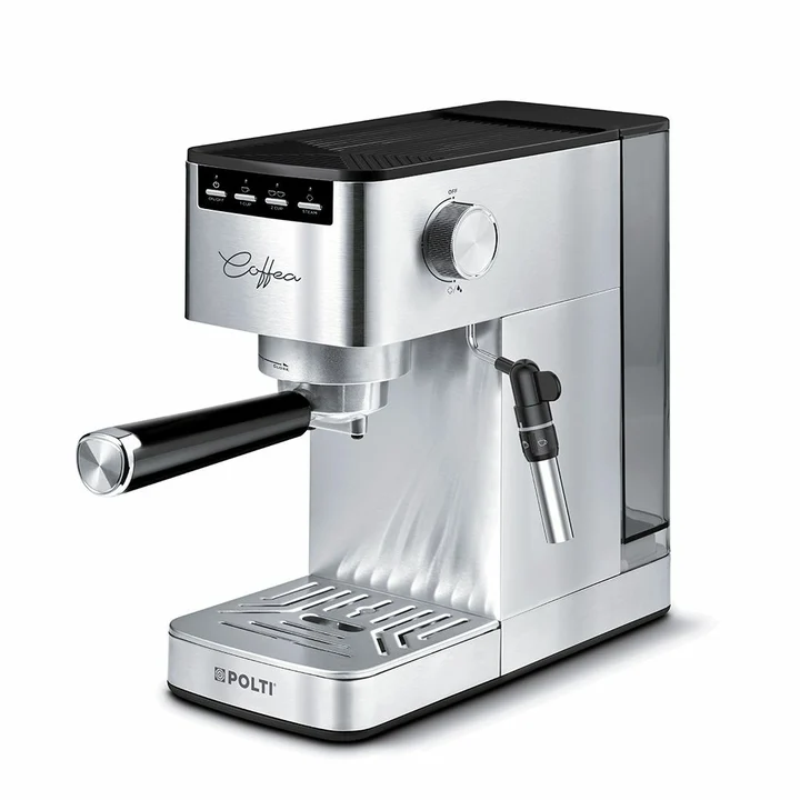 Polti - Coffea P10S, manuelle Espresso- und Cappuccinomaschine, für gemahlenem Kaffee und 44 mm E.S.E.-Pads geeignet, Milchaufschäumdüse, 1,3L abnehmbarer