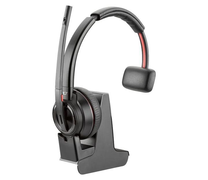 POLY - Bluetooth DECT Headset Savi W8210 Monaurale Tragevariante (mit USB) in Schwarz, Mono