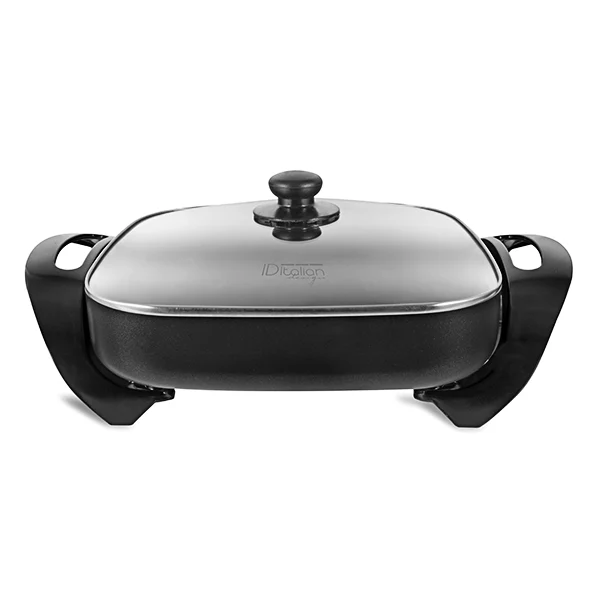 PostQuam - Italian Design – Grillplatte, 1500 W, automatische Temperaturregelung, max. 150 Grad Temperatur, 300 x 300 x 60 mm, Deckel inklusive