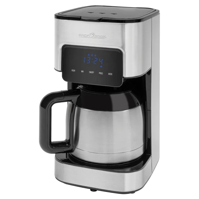 ProfiCook - Kaffeemaschine | 8-10 Tassen | Zeitschaltuhr | Sensor Touch-Bedienung | doppelwandige Thermoskanne mit 1,2 Liter Volumen | Aromaverschluss | Edelstahl