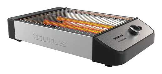 ptuno Legend 1000W | 25x20 cm Toastfläche | 3 Quarz-Heizelemente | Akustisches Signal | Für 4 Toasts | Krümelschublade | Edelstahl | Kabelaufwicklung