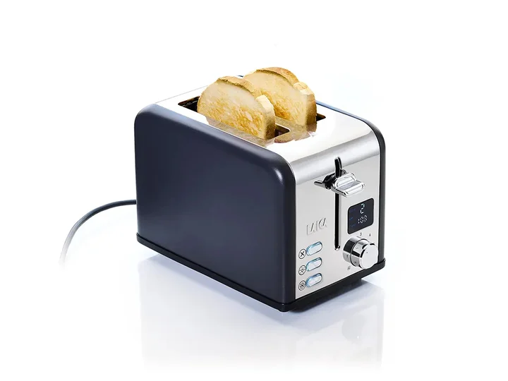 r Digital 2 Scheiben mit extra breiten Schlitzen, unabhängigem Lift.Auftauen, Aufwärmen und mit 6 Stufen deof Toasting.Toasts Bagel. Edelstahl, Weiß.