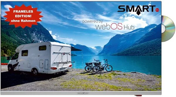 Reflexion - Smart LED Fernseher, LG webOSHub, Rahmenloser Wohnwagen/Wohnmobil/Camping/Caravan/Boot/LKW TV, Slimline, 12/24/230 Volt, Full HD, Triple Tuner,