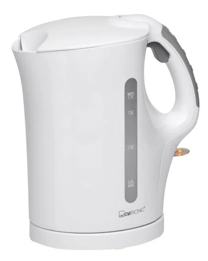 rkocher, Kettle, Wasserkocher 1,7 L mit automatischer u. manuellen Abschaltung, herausnehmbarer Kalkfilter, max. 2200Watt, Wasserkocher weiß, WK 3445