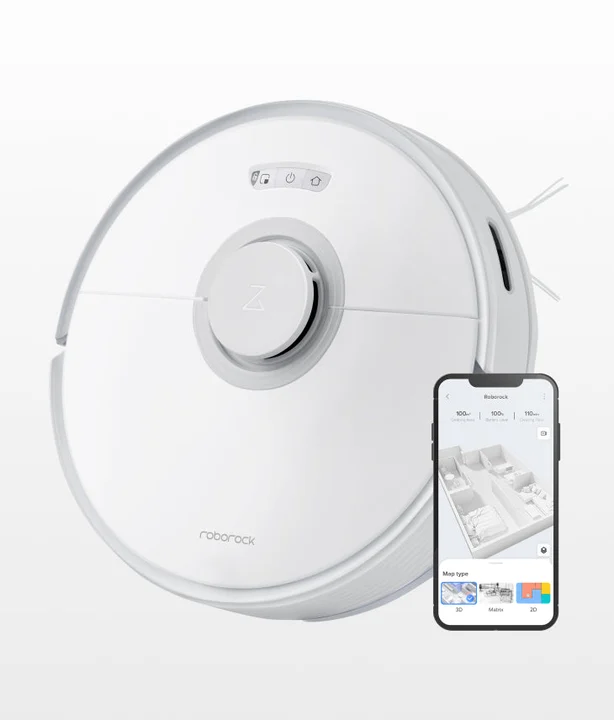 roborock Q7 Max Saugroboter mit Vollgummibürste, 4200Pa Saugkraft, Staubsauger Wischroboter PreciSense-LiDAR-Navigation, Teppiche, Tierhaare (Weiß)