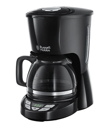 Russell Hobbs - Kaffeemaschine [Digitaler Timer, Brausekopf für optimale Extraktion&Aroma] Textures+ (1 bis12 Tassen, 1,25l Glaskanne, Warmhalteplatte, Tropf-Stopp)