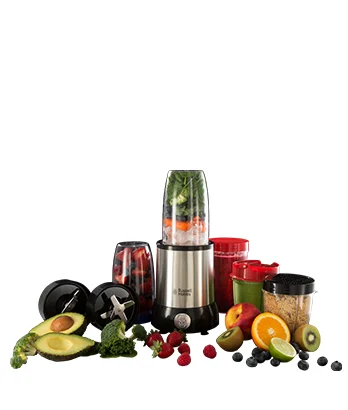 Russell Hobbs - Mixer [Multifunktions- Standmixer] NutriBoost (inkl. 5 BPA-freie und spülmaschinengeeignete Behälter + Deckel, 22.000 U/min, 0.9 PS-Motor)