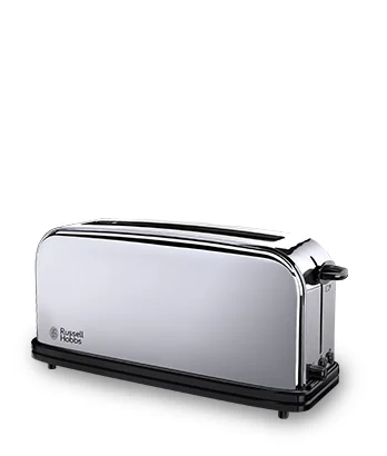 Russell Hobbs - Toaster [Langschlitz für 2 Scheiben / 1 breite Brotscheibe] Victory Edelstahl (extra breiter Toastschlitz, inkl. Brötchenaufsatz, 6 Bräunungsstufen +