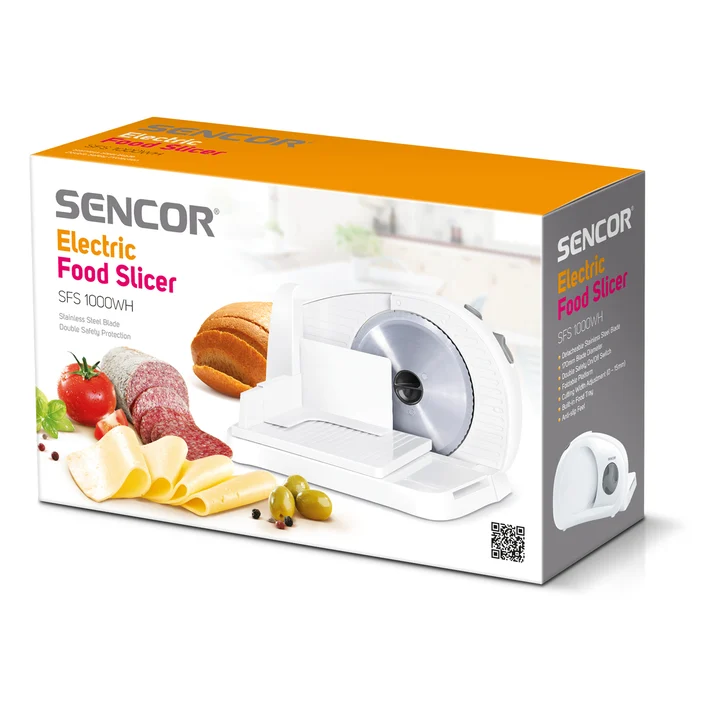 SENCOR SFS 1001GR, Elektrische Aufschnittmaschine, Weis / Grau