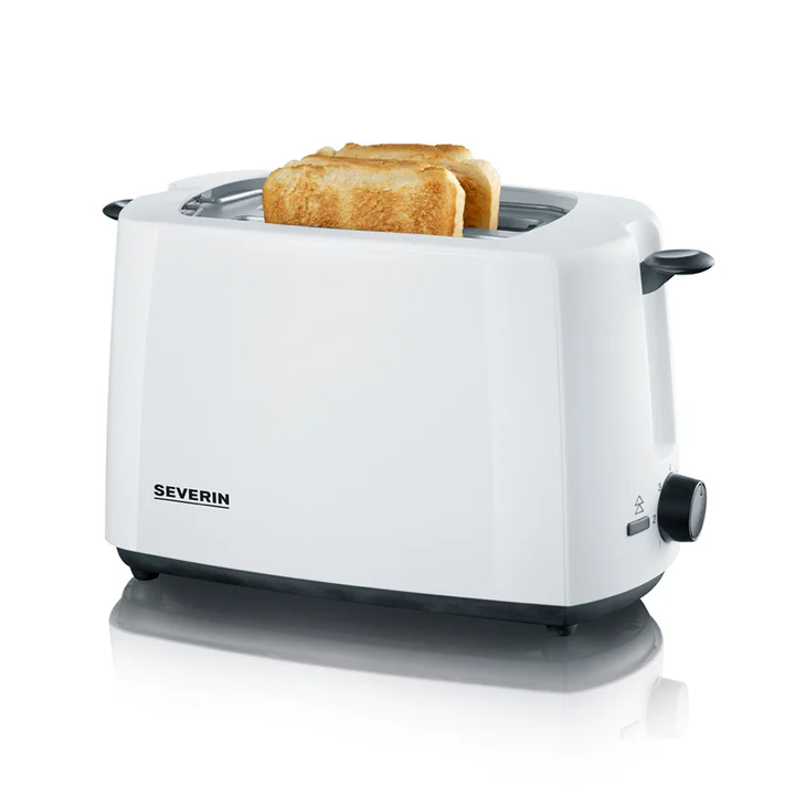 Severin - Automatik-Toaster, Toaster mit Brötchenaufsatz, hochwertig, mit Krümelschublade, 700 W Leistung, weiß/schwarz, AT 2286