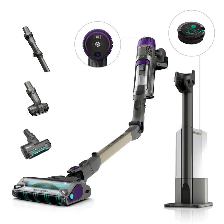 Shark - PowerDetect Clean & Empty Akku-Staubsauger, DuoClean Detect, Reverse Clean, 2-L-Absaugstation, Anti-Hair Wrap Plus, 70 Min., leicht, Tierhaar- &