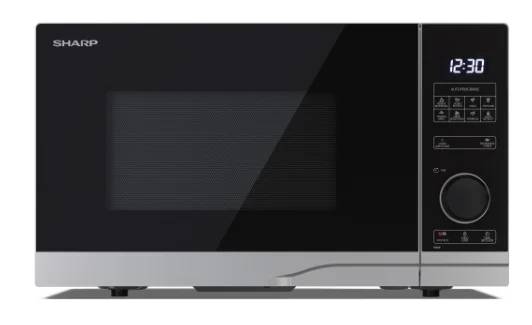 Sharp - PS254AES Mikrowelle (Mikrowelle: 900W, 10 Leistungsstufen, Auftaufunktion, Abmessungen: 483x281x403cm), silber