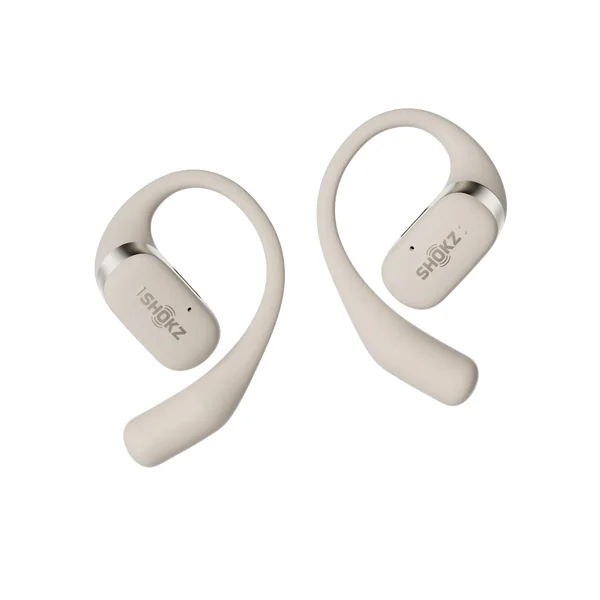 Shokz - OpenFit Open-Ear-Design Bluetooth Kopfhörer mit 28 Stunden Wiedergabezeit | Farbe: Beige