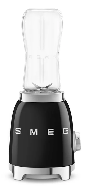 SMEG - Personal Blender PBF01BLEU, 2 Geschwindigkeitsstufen, Doppelklinge aus Edelstahl, 2 x 600 ml Flaschen inklusive, rutschfester Standfuß, integrierte