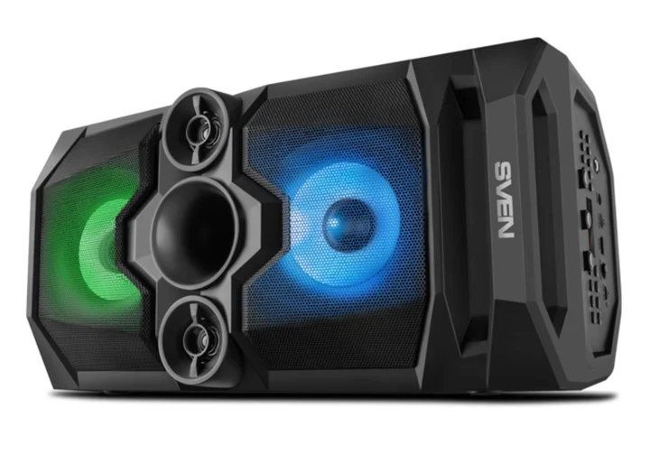 Speaker PS-650, juodas, power output 2x25W (RMS), TWS, Bluetooth, FM, USB, Micro SD, LED-displa (10 h, Akkubetrieb), Bluetooth Lautsprecher, Schwarz