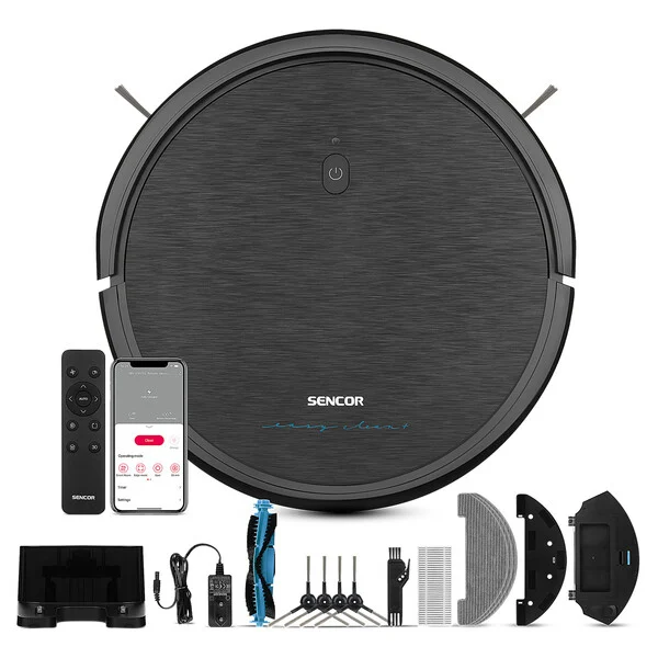 SRV 3160TQ schwarz / Roboterstaubsauger / Saugen Wischen / 28W / 59dB / 2600 mAh, Staubsauger Roboter, Schwarz