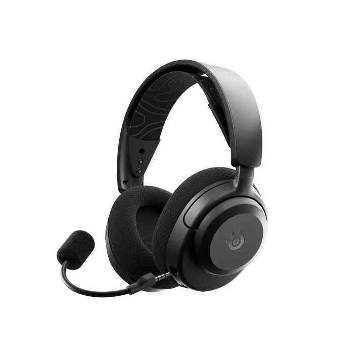 SteelSeries Arctis Nova 3P Wireless Headset mit abnehmbarem Mikrofon und schwarzen Kopfhörern mit Geräuschunterdrückung