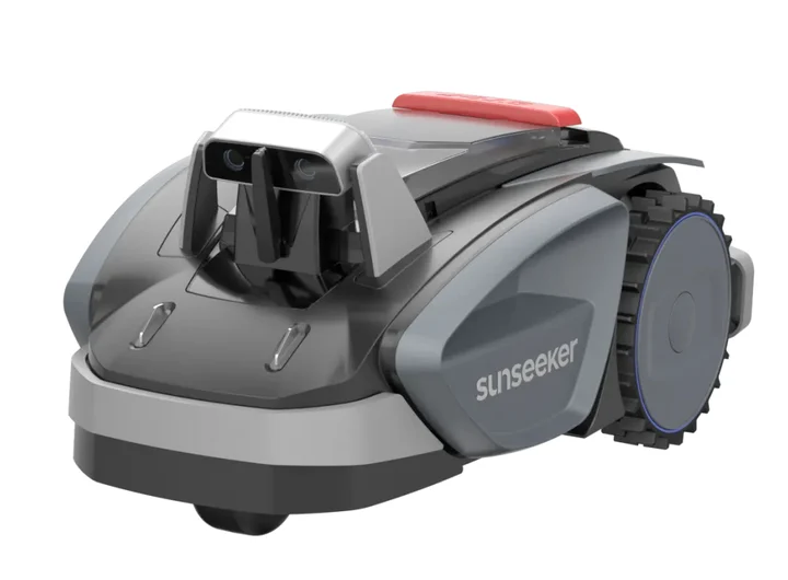 Sunseeker - V3 Plus Mähroboter ohne Begrenzungskabel 1000 m², Vision AI Doppel-Auge, 42% Steigung, App-Steuerung, Rasenmäher mit EIN-klick-Mähen, silbergrau