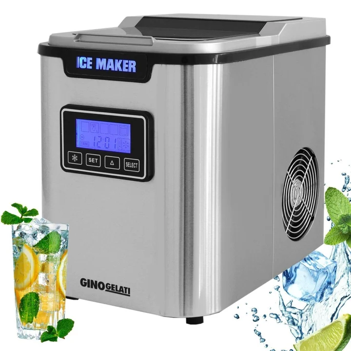 Syntrox Digitaler Edelstahl Eiswürfelbereiter mit LCD Display