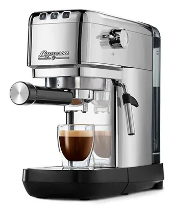Tchibo - Siebträger Espressomaschine Lapressa (15 bar, 980ml Wassertank), Pre-Infusion Technologie, mit 2-Tassen-Funktion und Milchschaumdüse, inkl. zwei