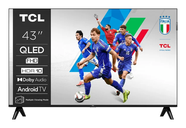 TCL - 43V5C - 43“ Full HD Smart QLED Direct LED-Fernseher mit Android TV & HDR - Kompatibel mit Google Cast & Google Home, Schlankes Design