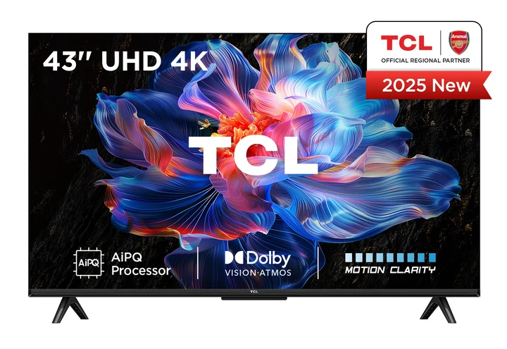 TCL - 43V6C 43 Zoll 4K UHD Smart Fernseher – HDR10+, HVA-Panel, Dolby Vision, Google TV, HDMI 2.1, DVB-T2/C/S2, Bluetooth 5.2, Sprachsteuerung mit Alexa &