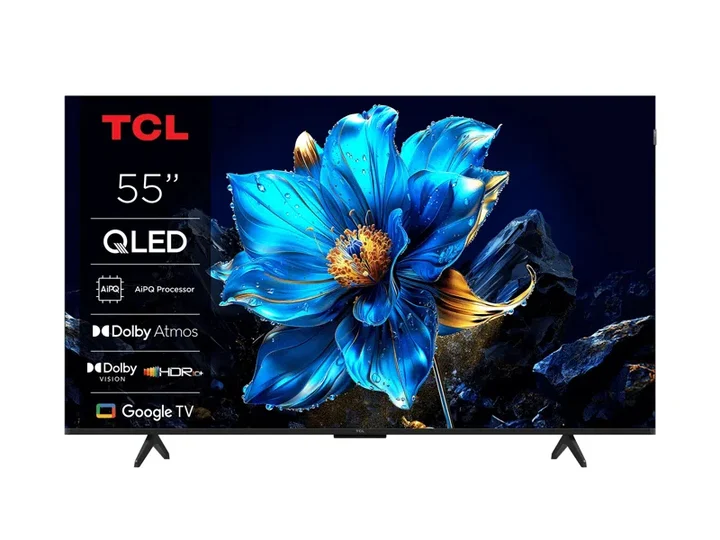 TCL - 55T69C 55 Zoll QLED, Direct LED TV, 4K HDR TV, Smart Google TV (Dolby Vision & Atmos, Motion Clarity, Kompatibel mit Google Assistant & Alexa)