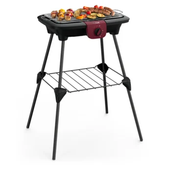 Tefal - Easygrill Elektrischer Standgrill | BG90F5 | Mit Standfüßen Für Draußen | Auch Als Tischgrill Drinnen verwendbar | 2300 W | 870cm² Grillfläche |