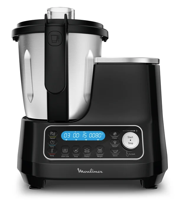 Tefal - Moulinex HF4568 Clickchef Multifunktions-Küchenmaschine | 12 Geschwindigkeiten + Pulse | 5 Automatik-Programme + manueller Modus | 3,6 L | integrierte