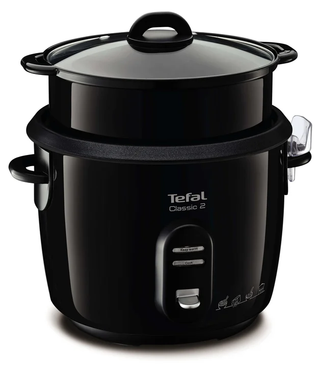 Tefal - New Classic Reiskocher RK1038 | automatische Programme | Warmhaltefunktion | 5L Fassungsvermögen | Dampfgarfunktion | schwarz-metallic