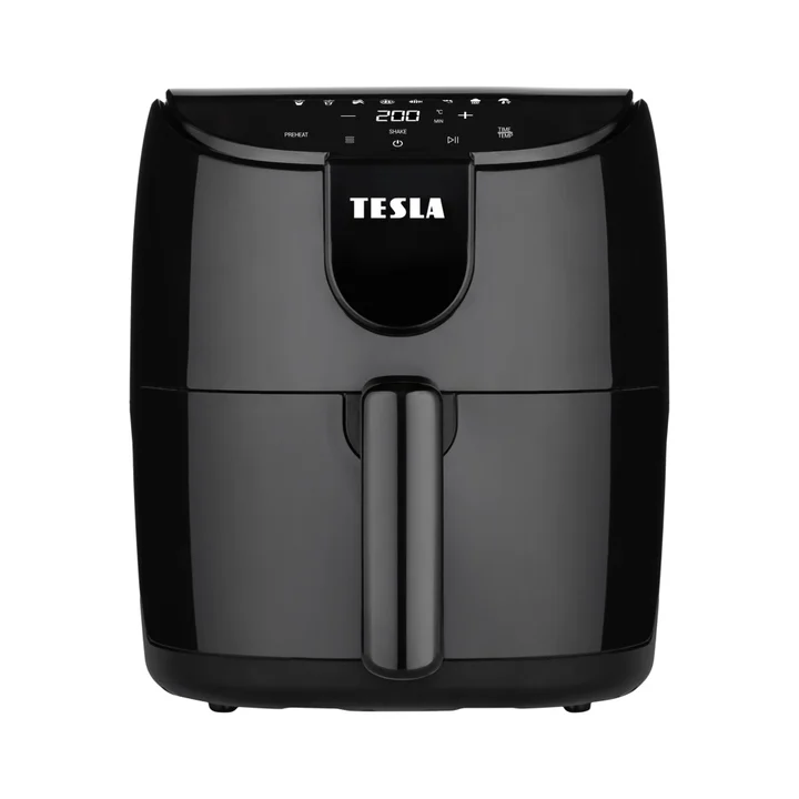 TESLA AirCook Q40 Heißluftfritteuse, Digitalem LED-Touchscreen, 4 Liter, 8 Programmen, Vorheizen & Warmhalten, 60-Minuten-Zeitgeber, 1 500 W, Schwarz