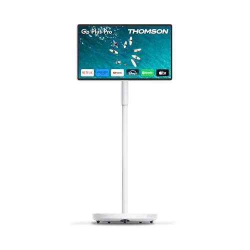 Thomson - 27 Zoll (69 cm) Go Plus Pro, Tragbarer Android Fernseher, FHD (1920 × 1080), Sprachsteuerung, Bluetooth 5.2, WiFi, Hotspot Funktion, Bis zu 4 Stunden