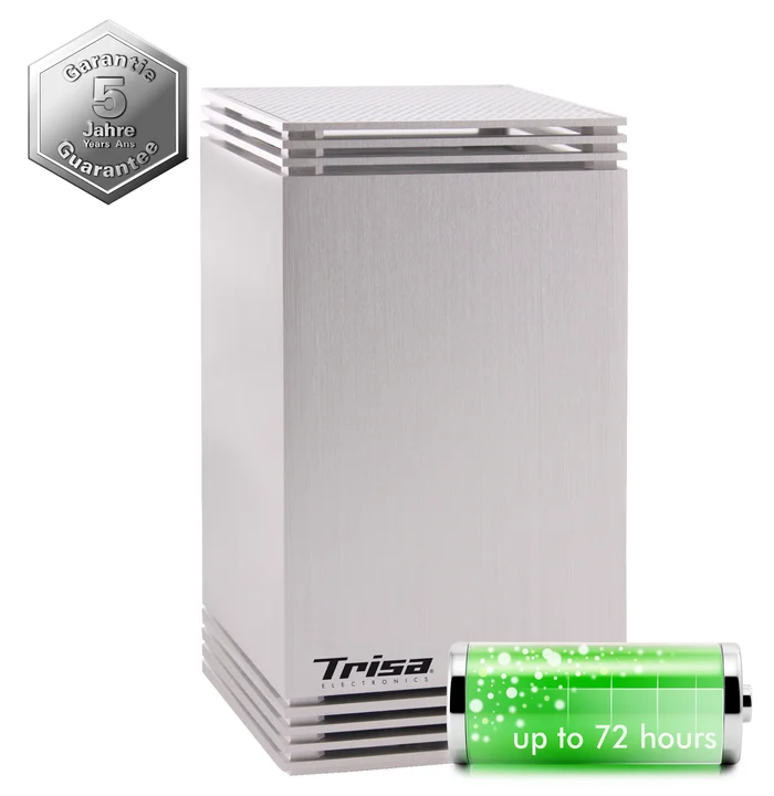 Trisa Electronics - Lufterfrischer "Pure Free" – Automatischer Raumduftspender mit Li-Ion Akku, 72h Laufzeit, Duftneutralisation & Beduftung, konstante Wirkung ohne