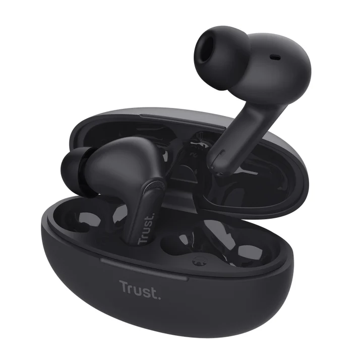 Trust Yavi - TWS kabellose Bluetooth In-Ear-Kopfhrer mit Ladetasche & ENC (Schwarz)