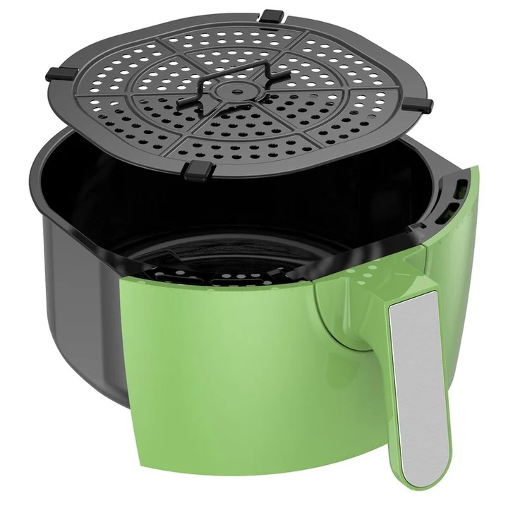 TurboTronic By Z-LINE - Digitale Heißluftfritteuse / 3,5L / schwarz, grün. türkis / 1200W / Airfryer mit Timer bis 60 Minuten, 50-200°C, LED-Display, Retro-Design (Green)