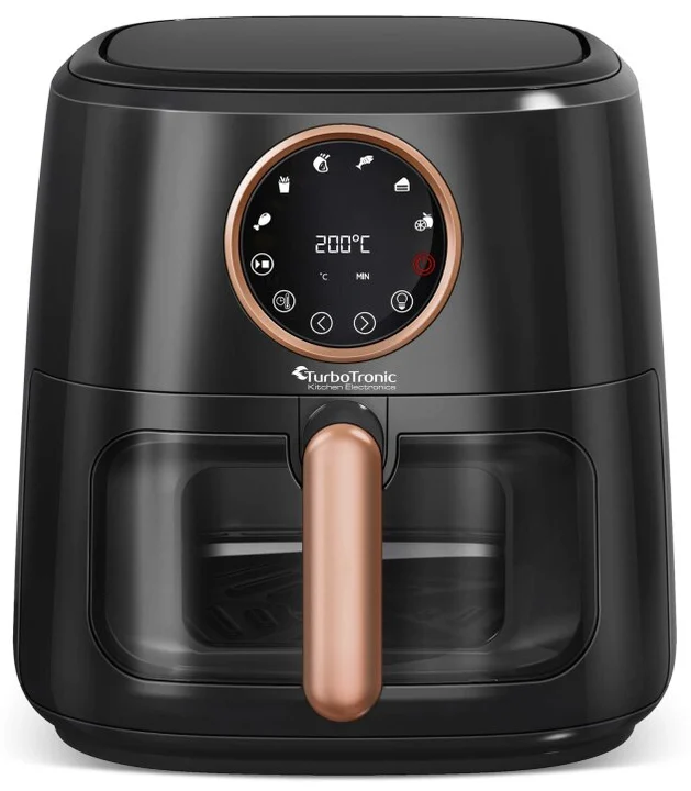 TurboTronic By Z-LINE - Heissluftfritteuse XL 7,2 Liter, 1750W, digitale XL Heißluftfritteuse, 8 Programme, Airfryer, Fritteuse ohne Fett/Öl, 30°C - 200°C Luftfritteuse Air