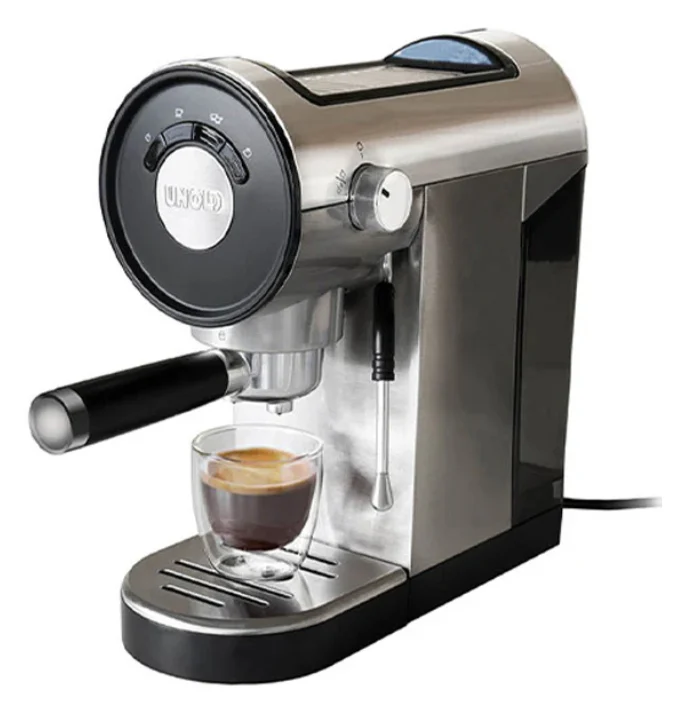 Unold - 28636 Piccopresso Espressomaschine mit Siebträger Edelstahl, Schwarz 1360 W