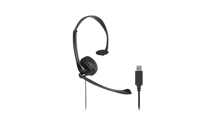 USB Mono Headset, with Inline Controls (Kabelgebunden, USB-A), Office Headset, Schwarz