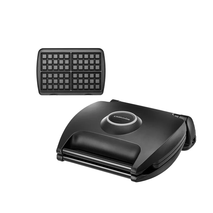 Waffle iron with 4 waffles, Waffeleisen, Schwarz - Waffle iron with 4 waffles, Waffeleisen, Schwarz
