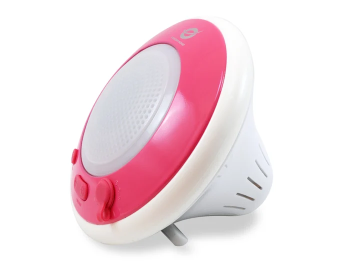 Wireless waterproof floating speaker light (8 h, Stromversorgung über USB, Batteriebetrieb), Bluetooth Lautsprecher, Weiss, Pink